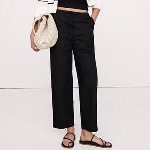Banana Republic Cotton Poplin Pull On Pant Black XL 713483